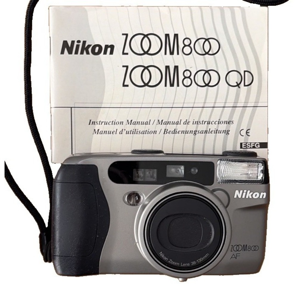 *TESTED* Nikon Zoom 800 AF Point & Shoot Film Camera W/ ORIGINAL BOX Papers Case